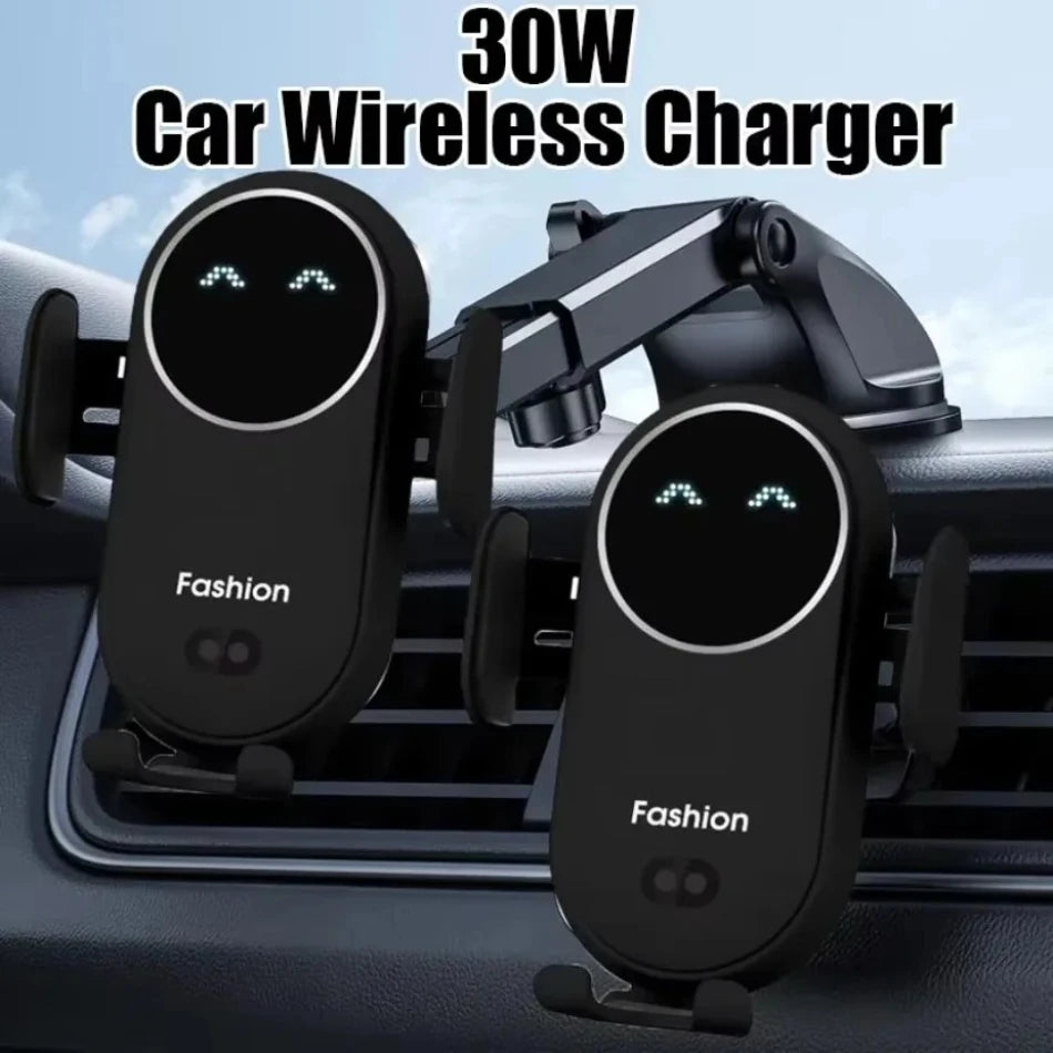 360° Rotatable Infrared Induction Fashion Mount Fast Car Wireless Charger Stand for iPhone 16 15 14 Pro Max Samsung Galaxy S24