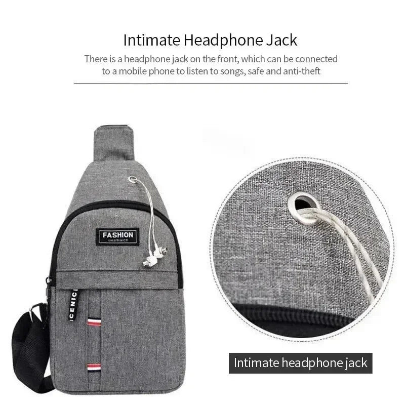 Men's fashionable, convenient, casual, waterproof, adjustable shoulder strap, large capacity waist bag suitable for outdoor acti