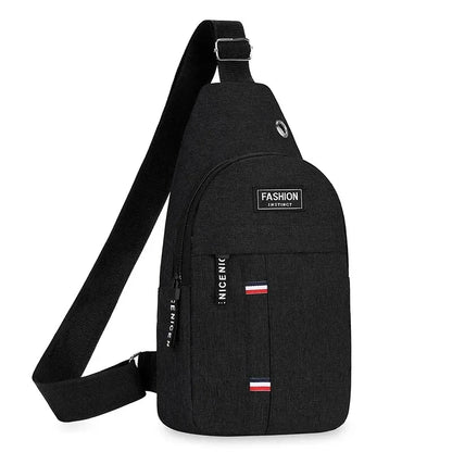 Men's Small Canvas Crossbody Chest Bag, Multifunctional Sling Bag For Outdoor Sports Travel Hiking Camping